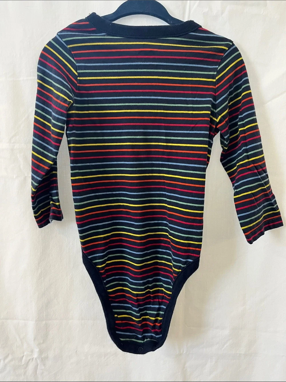 GAP Navy Multicolor Striped Long-Sleeve Bodysuit